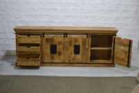 Commode en bois de manguier massif de haute qualité, design industriel moderne, avec tiroirs de rangement pour hôtel et salon – Meilleure vente