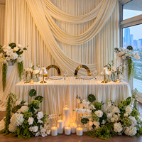 Table de bienvenue pour mariage en intérieur ou en extérieur, fleurs artificielles personnalisées, toiles de fond pour mariage, solutions de décoration de mariage