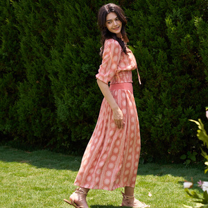 2025 donna Olaesa due pezzi stampa Boho Top corto Casual Maxi gonna due pezzi Set gonne e Top donna per le vacanze - Product Image 3