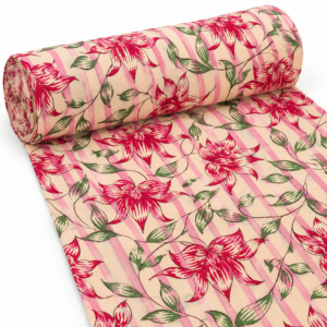 Tela de Voile de Algodón Peinado Ligero Estampado a Mano Pinksa Fashion con Hojas de Follaje Amarillo y Azul para Accesorios de Niñas - Product Image 2