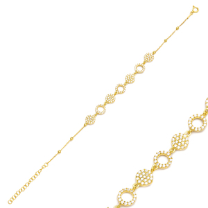 White Zircon Dainty Minimal Oval Design <b>Charm</b> Women's <b>Bracelet</b> Turkish Wholesale 925 Sterling <b>Silver</b> Gold Plated Handmade - Product Image 1