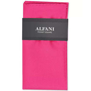 Fazzoletto da taschino Alfani da uomo in twill di seta tinta unita rosa, misura regolare, sciarpa quadrata e fazzoletto da naso - Product Image 1