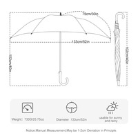 Parapluie droit publicitaire extra large, robuste, coupe-vent, en tissu pongé 190T, imperméable, ouverture automatique, logo personnalisé