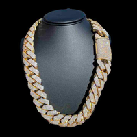 Collar de Cadena Cubana Unisex de Plata 925 al por Mayor, Estilo Hip Hop para Raperos, con Diamantes de Moissanita, Joyería de Oro Amarillo, Regalo