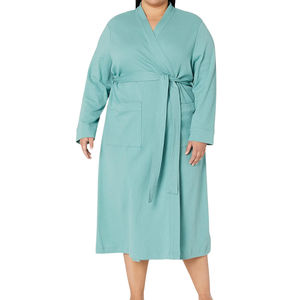 Custom Logo Digital Printed Luxury Cotton Bath Robe Drawstring Closure Woven Breathable Spring Autumn Summer <b>Waffle</b> Knee-Length - Product Image 6