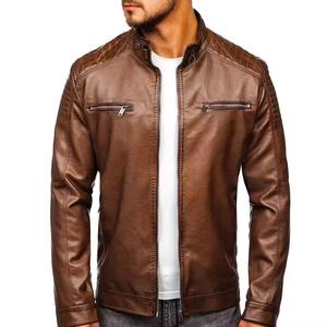 Chaqueta de Cuero de Alta Calidad para Hombre, Estilo Motociclista, Informal, Duradera, para Invierno - Product Image 2