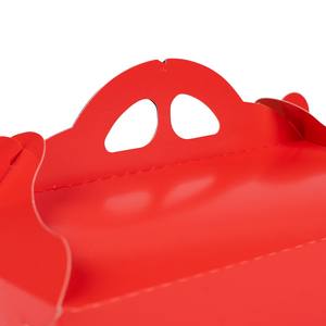 Boîte à pâtisserie à montage automatique, en carton étiré GC2, finition rouge à l'extérieur et laminage en or brillant à l'intérieur - Product Image 2