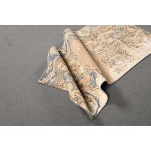 Alfombra Turca Vintage, Alfombra Pequeña de 2.1x3.9 pies, Alfombra con Estampado Animal Azul - Product Image 4