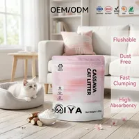 Litière pour chat en manioc biodégradable en gros, forte absorption, sans poussière, faible dispersion, économique, OEM