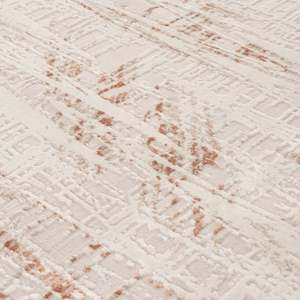 Tapis rectangulaire abstrait en coton peluche fait main pour salon, couloir, chambre - Crème Carmel - Terra par Netline Home - Product Image 2