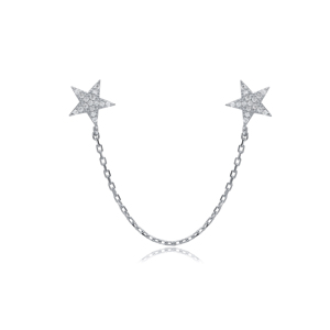 Forme d'étoile CZ Stud unique boucle d'oreille fait à la main turc bijoux en gros 925 bijoux fins en argent Sterling - Product Image 5