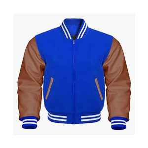 Chaqueta de Béisbol Varsity Bomber de Moda 2026 para Hombre, Chaqueta de Béisbol de Poliéster con Mangas de Cuero, Chaqueta de Béisbol Extra Grande Personalizada - Product Image 4