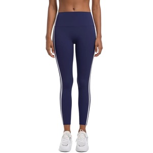 Mallas de yoga 100% algodón personalizadas al por mayor para mujer, mallas largas de cintura alta para gimnasio, mallas de punto informales con bolsillos para mujer - Product Image 3
