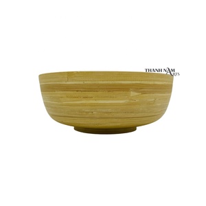 Durable round <b>Bamboo</b> Serving <b>Bowls</b> with Utensils Disposable Kitchenware in Excellent Condition - Product Image 3