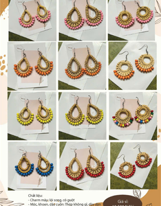 Bulk Wholesale Natural Rattan Earrings Vietnam - Eco-Friendly Handcrafted Earrings For Handmade Jewelry Export - Product Image 6