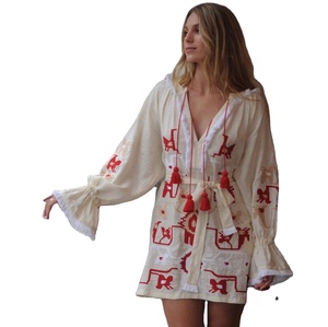 Tunique de styliste à manches longues bouffantes pour femme, haut de styliste à la mode - Product Image 1