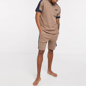 Derniers survêtements d'été unis pour hommes T-shirt coupe régulière et ensemble short et t-shirt à manches courtes Vente en ligne Grande taille - Product Image 5