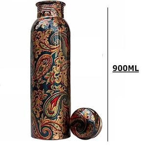 Botella de cobre impresa de 900ML, botella de agua de cobre de diseñador verde duradera y para fiestas de Navidad de aniversario o regalos ocasionales - Product Image 4