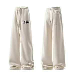 Pantalon de jogging en molleton épais pour hommes avec taille élastique Pantalon droit en tissu de toile de style décontracté avec logo personnalisé - Product Image 5