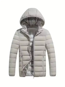 Nuevos Abrigos Acolchados con Capucha de Manga Larga para Hombre, a la Moda, Cortavientos, Transpirables, Estilo Tejido, Chaquetas Acolchadas para Hombre - Product Image 2