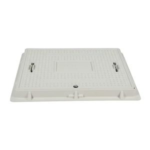 Couvercle de regard rectangulaire en composite SMC EN124 A15 B125 C250 D400 Robuste 60x80 Verrouillable Usage routier Qualité ingénieur - Product Image 1