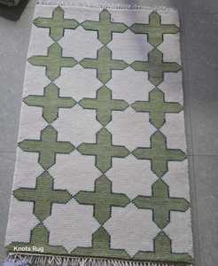 พรมตุรกีสไตล์วินเทจแบบดั้งเดิมความต้องการสูง4x6สีเขียวขาวผ้าคอตตอนขนาดเล็กผ้าลินินทำมือ6x9ห้องนั่งเล่นสวดมนต์ - Product Image 6