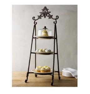 ชั้นวางบนโต๊ะตกแต่งบ้านดีไซน์ใหม่ถาดไม้พร้อมขาตั้งโลหะวางเค้ก - Product Image 5