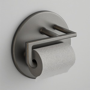 Premium Matte Black Iron Wall Mounted Toilet Paper <b>Holder</b> With Ornate Base Artisan Handmade Designed For Stylish - Product Image 2