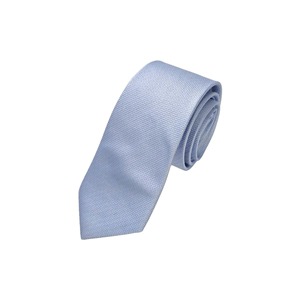 Corbata italiana de tejido jacquard con estampado de ojo de pájaro azul bebé - Product Image 1