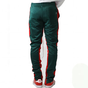 Pantalon de survêtement noir pour homme avec bande latérale jaune et blanche, taille élastique, décontracté, en coton tricoté mi-lourd, idéal pour l'automne - Product Image 5