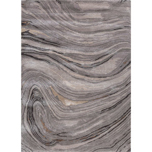 พรมทอมือลายกราฟิกสีเทาดำ วัสดุวูลวิสโคส สำหรับบ้าน ห้องนอน ทางเดิน หนา 10 มม. สำหรับวัยรุ่น-รุ่น Taq-4309(Md) - Product Image 1