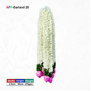 Guirlande artificielle de mogra et petits lotus AFF-Garland-20 Prix 680 Rs/10 pièces - Product Image 1