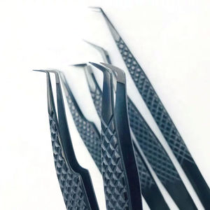 ชุดแหนบต่อขนตาสำหรับต่อปลายไฟเบอร์สีดำ10มม. ทำจากสเตนเลสป้องกันแม่เหล็กแบบมืออาชีพ - Product Image 3