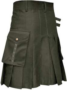Fashion Hybrid <b>Kilt</b> for Men Dual Fabric Tartan and Cotton <b>Utility</b> <b>Kilt</b> with Custom Fit and Multi Purpose Design - Product Image 4