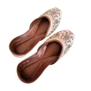 Females Custom Made Wholesale Wedding Footwear Flip Flop Flat Slipper Shoes Khussa <b>Punjabi</b> <b>Jutti</b> Womens Khussa Made in Pakistan - Product Image 1