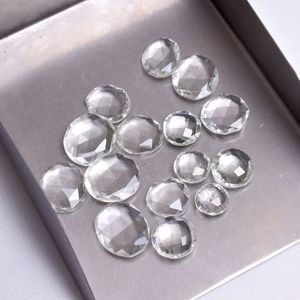 Wholesale <b>Natural</b> <b>Crystal</b> Quartz Free Size Faceted Rose Cut Polki Slices Loose Gemstone Semi Precious New Stock Top Quality - Product Image 1