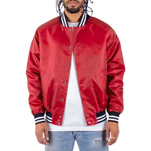 Chaqueta universitaria bordada personalizada de alta calidad, lona de algodón de seda informal suelta para hombres, adolescentes, estilo Hip Hop de invierno - Product Image 4