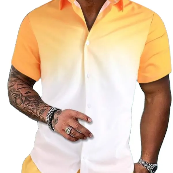 Sublimation Men Button-Down Shirt 2023 High Quality Latest Design Men Plain Buttoned-Down Shirt