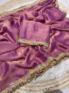 เสื้อส่าหรีผ้าชีฟองหรูหรานักออกแบบปากีสถานแฟนซีชุดปาร์ตี้ล่าสุด - Product Image 3