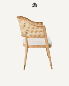 Silla de Comedor Marvellina Moderna de Madera de Teca Sólida, Tapicería de Poliéster Ecológica Hecha a Mano, Silla Elegante de Primera Calidad - Product Image 2