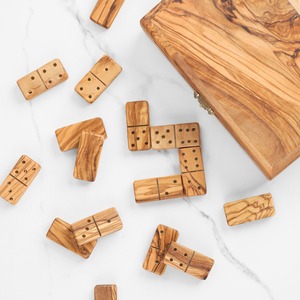 Juego de Dominó de Madera de Olivo Hecho a Mano con Caja de Madera, Juego de Mesa, Duración de 10 Años, Hecho en TN - Product Image 6