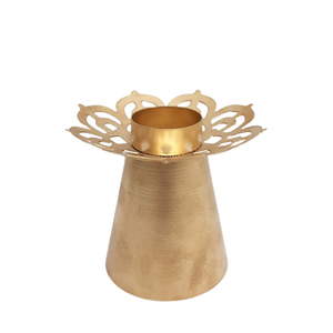 Venta caliente jaula de pájaros de hierro soporte de luz en T portavelas de Color dorado de latón para decoración de Navidad Juego de 2 de gran tamaño - Product Image 6