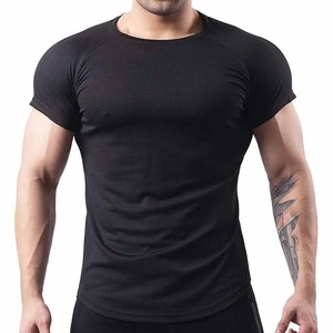 Premium Custom Casual Black Knitted 100% Cotton Regular Fit Muscle up Camisetas para hombres - Product Image 1