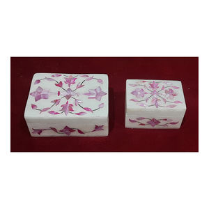 Luxurious Pure White Marble Rectangular Different Sizes Natural <b>Pink</b> Seashell Decorative <b>Boxes</b> for Home Decorative and <b>Gifts</b> - Product Image 1