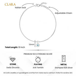 NOVAMART Fine Buy 100% <b>Real</b> 925 Silver Anklets/ Payal for Women & Girls Cute Style Gold Plated with 14K Material Diamond Stone W - Product Image 5