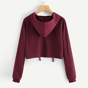 2025 Custom Made Women's Winter <b>Crop</b> <b>Top</b> Hoodies Streetwear Style with Front Logo Hooded Collar - Product Image 6