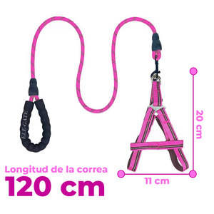 Ensemble Harnais et Laisse de Luxe pour Chien Taille XL – Confortable, Sûr, Anti-Évasion, Respirant, en Nylon et Acier Inoxydable, Style Solide et Motif Élégant - Product Image 2