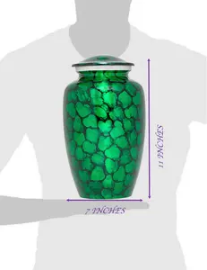 Urne funéraire pour adulte, style américain, vert nuage, artisanat exceptionnel - Product Image 3
