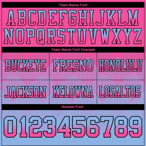 Wholesale <b>Top</b> Quality Custom Logo Gradient Square Shape Pattern <b>Black</b> Pink Light Blue <b>Mesh</b> Breathable American Football Jersey - Product Image 3
