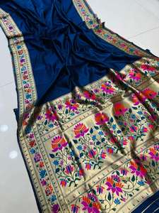 Reedy pour votre prochaine fonction Pure Soft Silk With gold zari Paithani saree party wear - Product Image 3